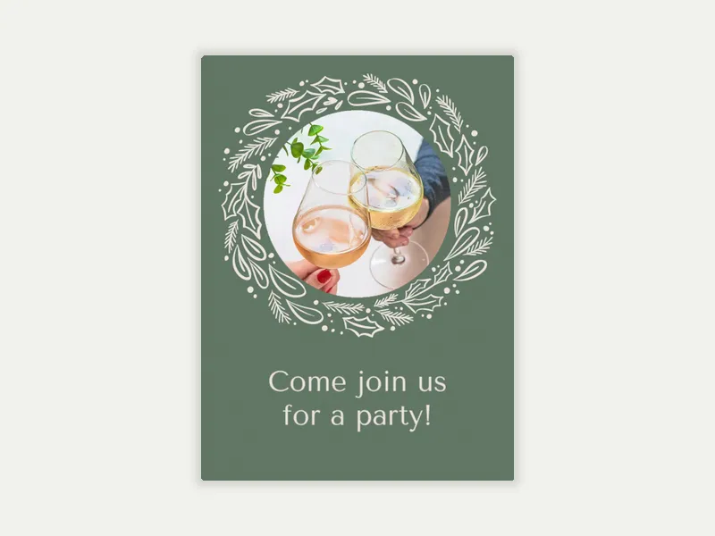 Holly Wreath (Photo) Invitation free template design