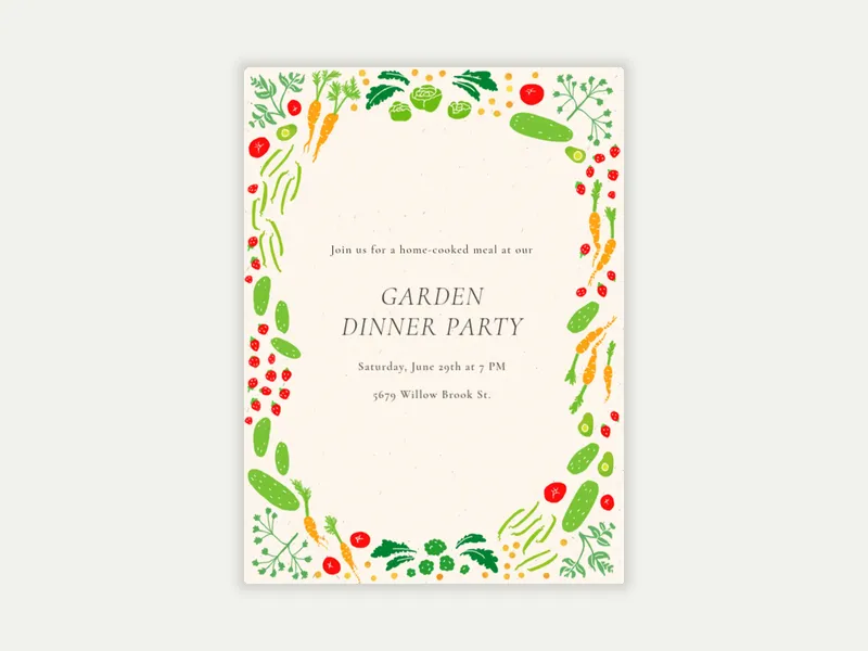 Homegrown Summer Invitation free template design