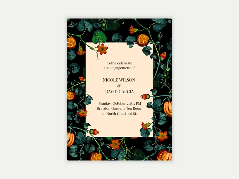 Lush Floral Invitation free template design