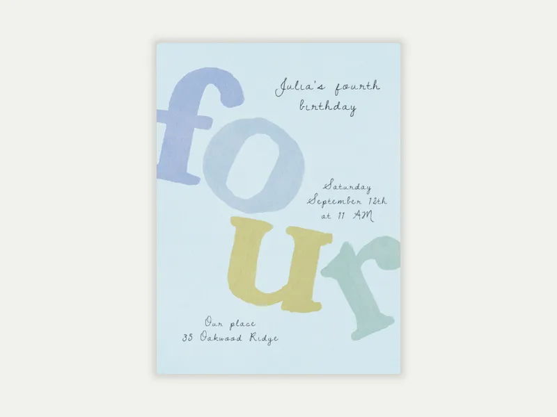 Letter Drop Invitation free template design
