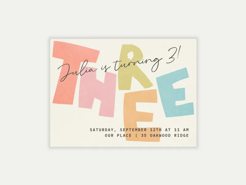 Color Block Type - birthday_foradults - Invitation