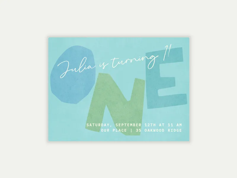 Color Block Type - baseball - Invitation