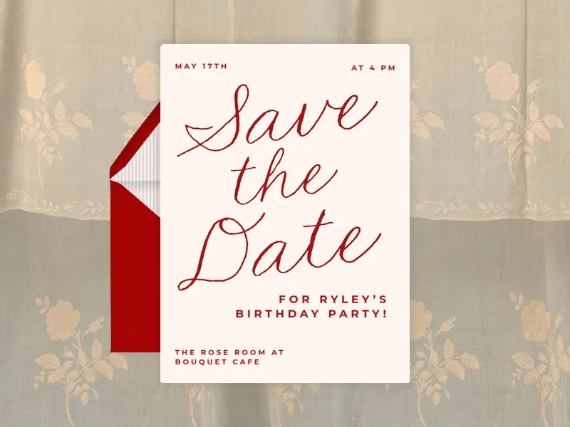 Script Cascade - Save the Date premium template design