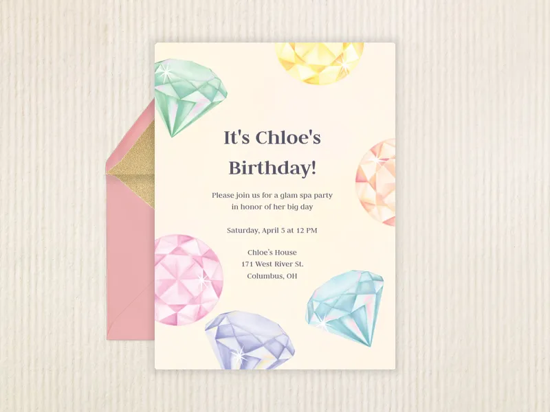 She's A Diamond Invitation premium template design