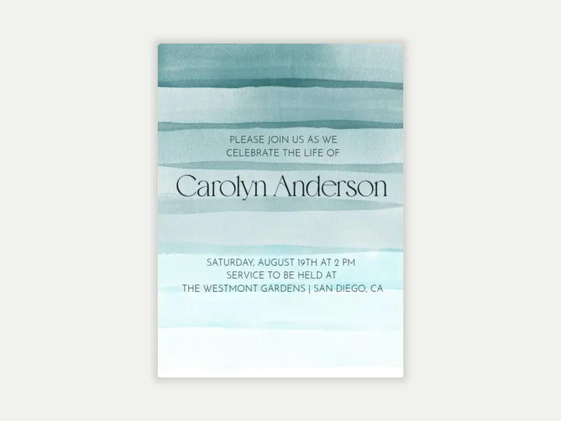 Watercolor Veils Invitation free template design