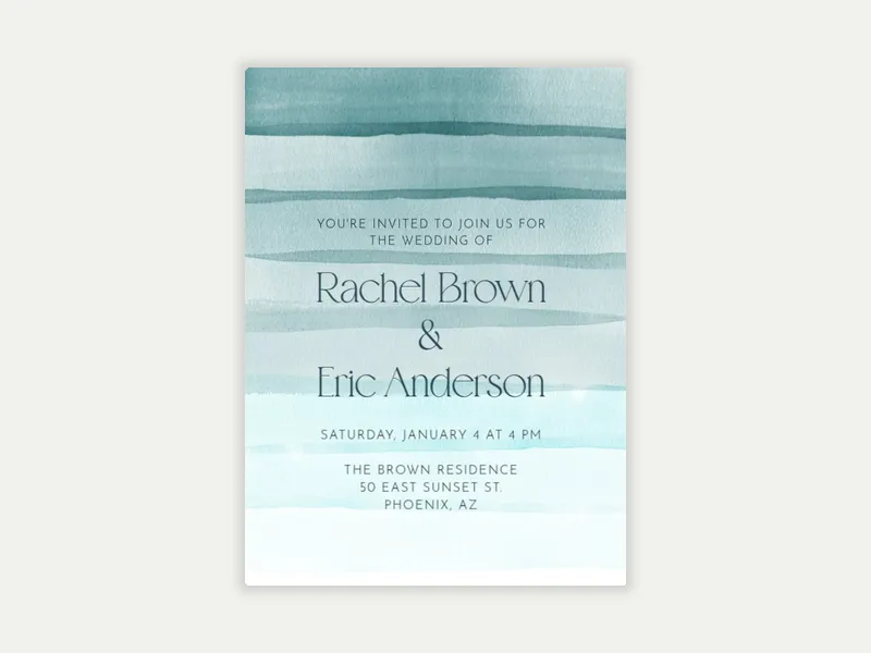 Watercolor Veils Invitation free template design