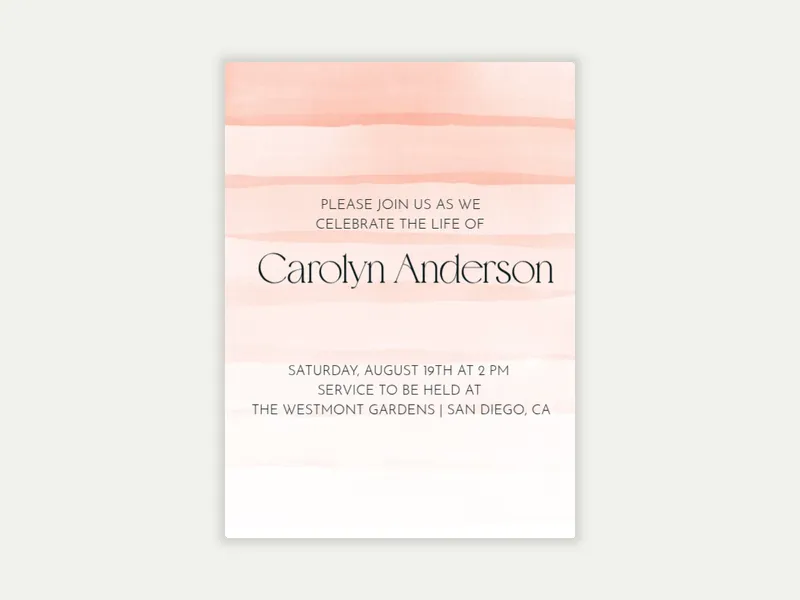 Watercolor Veils Invitation free template design