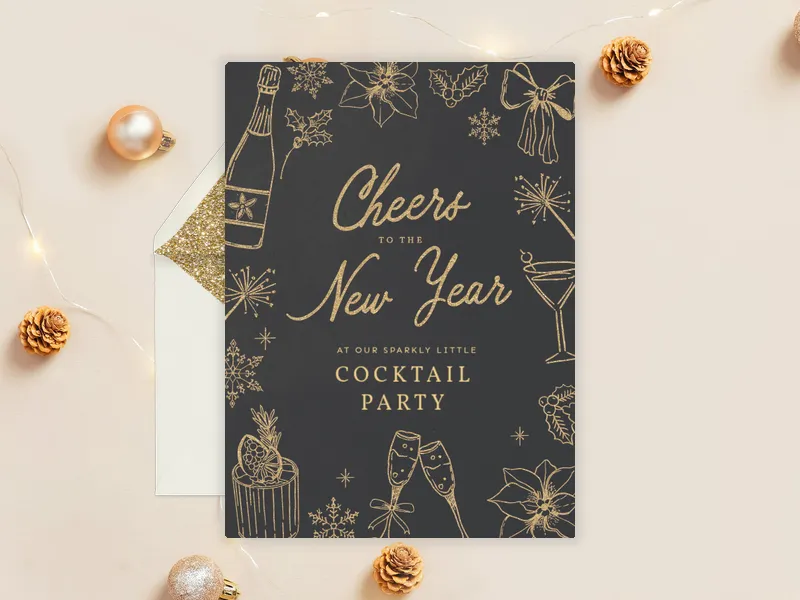 Winter Cheers Invitation premium template design