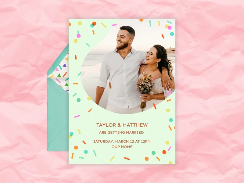 Mint Sprinkles Party (Photo) Invitation premium template design