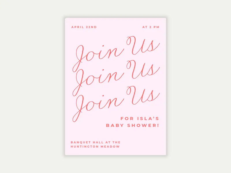 Script Cascade Invitation free template design