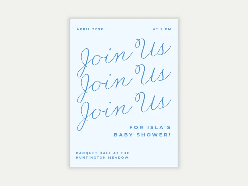 Script Cascade Invitation free template design