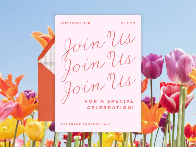 Script Cascade Invitation premium template design