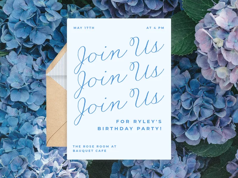 Script Cascade Invitation premium template design