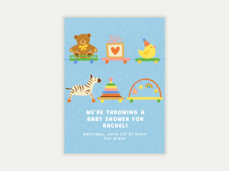 Baby Toy Parade Invitation free template design