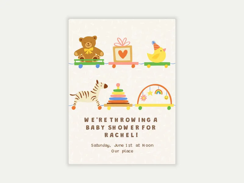 Baby Toy Parade Invitation free template design