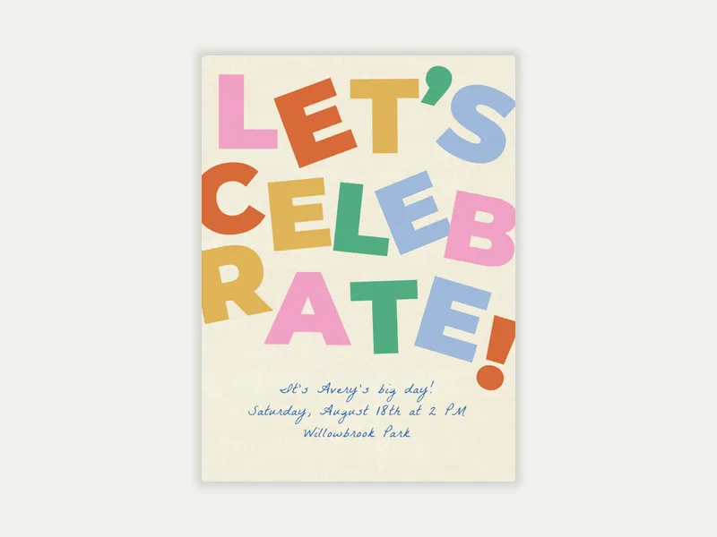 Block Type Invitation free template design