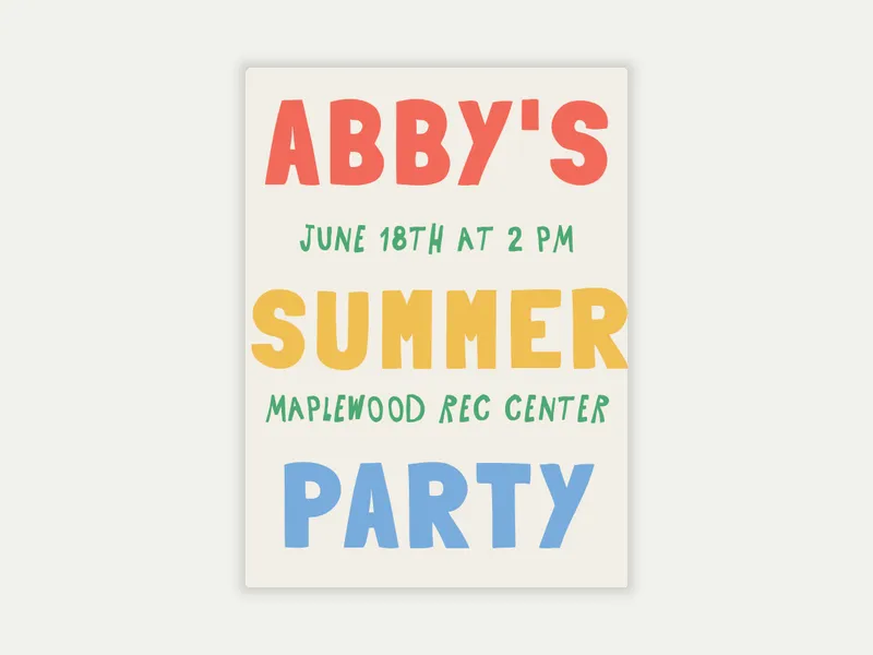 Big Phrase Invitation free template design