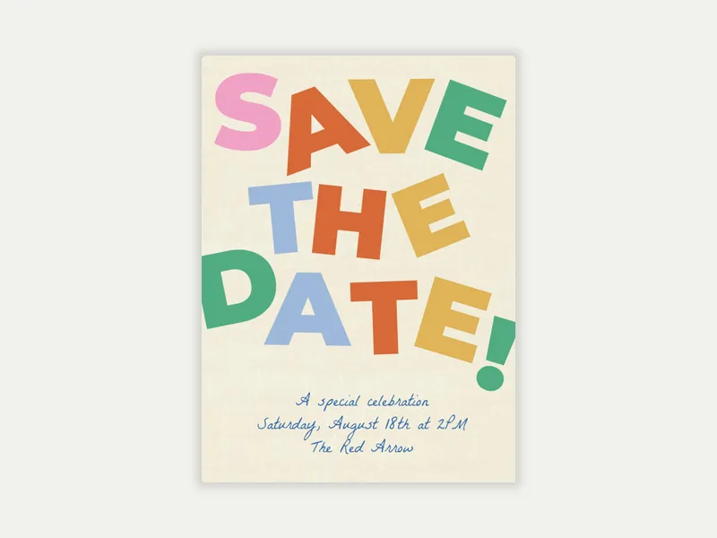 Block Type - Save the Date free template design