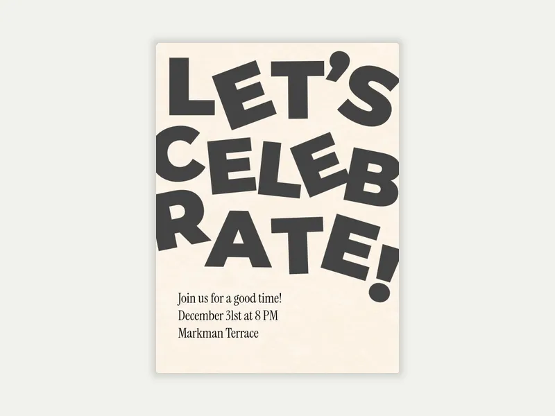 Block Type Invitation free template design