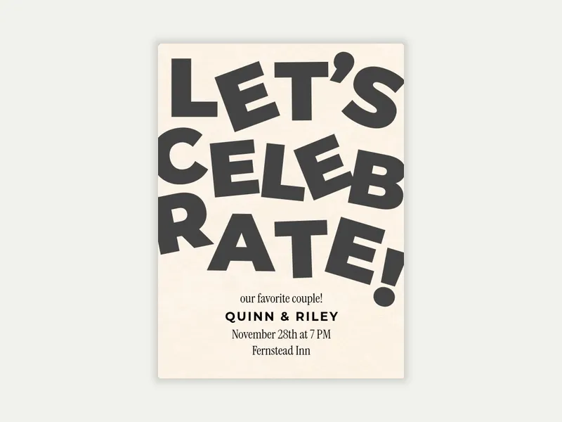 Block Type Invitation free template design