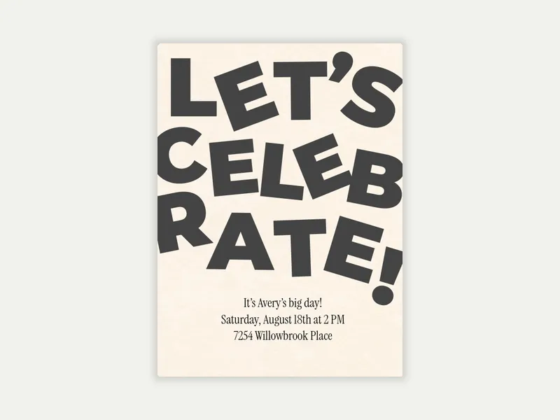 Block Type Invitation free template design