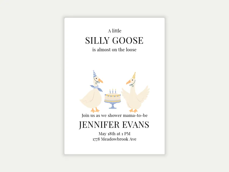 Little Goose Invitation free template design