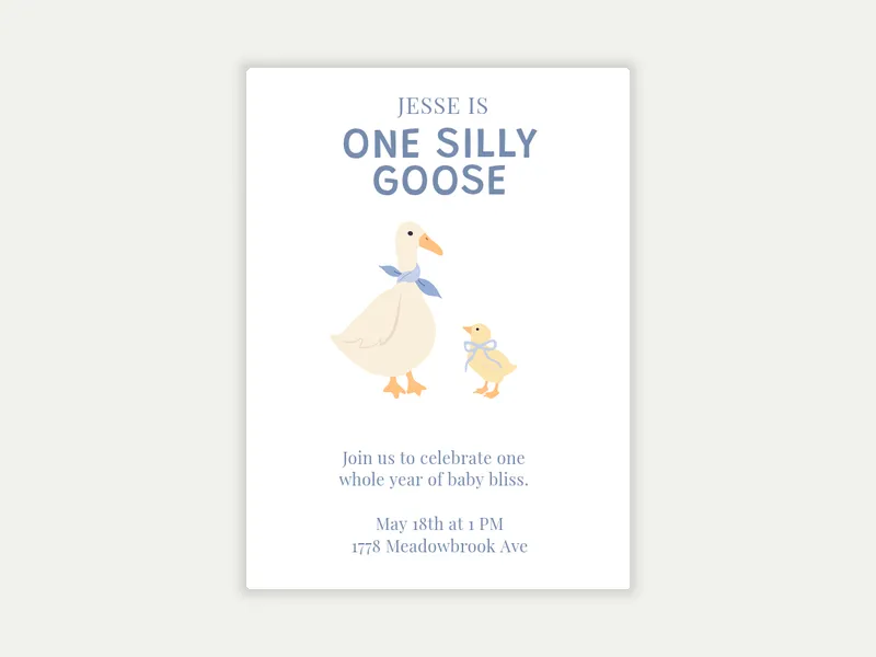 Little Goose Invitation free template design