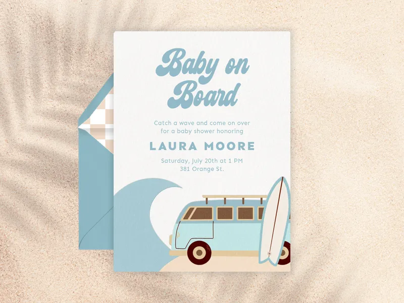 Wavy Wonders Van Invitation premium template design