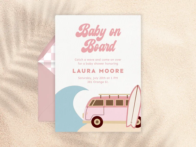 Wavy Wonders Van Invitation premium template design