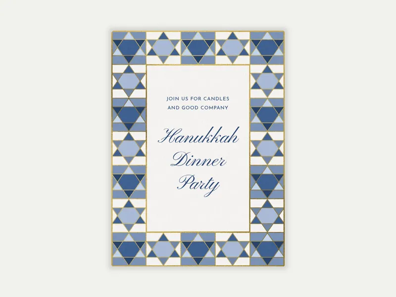 Mosaic Star of David - hanukkah - Invitation