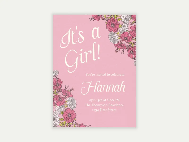 Springtime Baby Invitation free template design