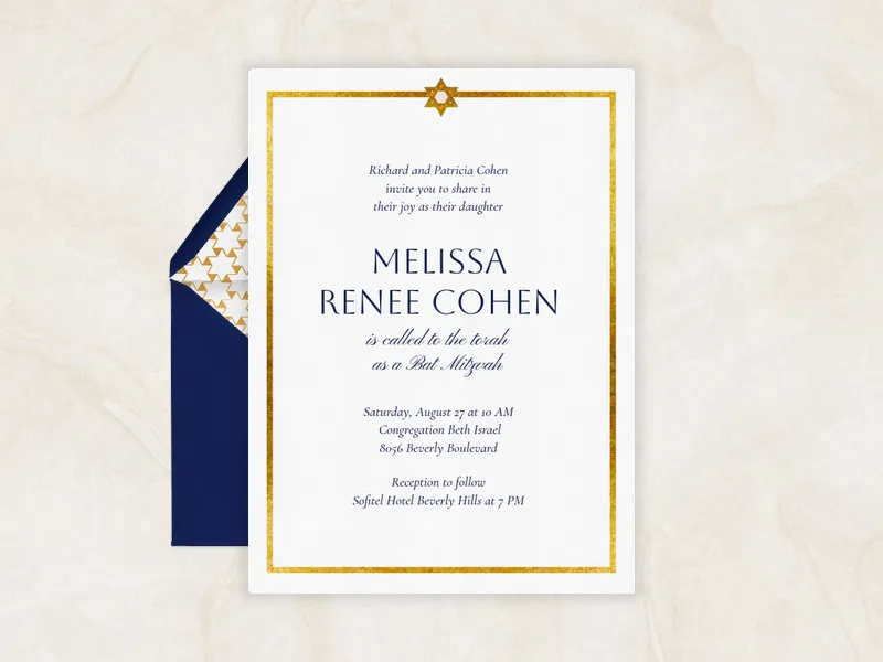 Star of David Invitation premium template design