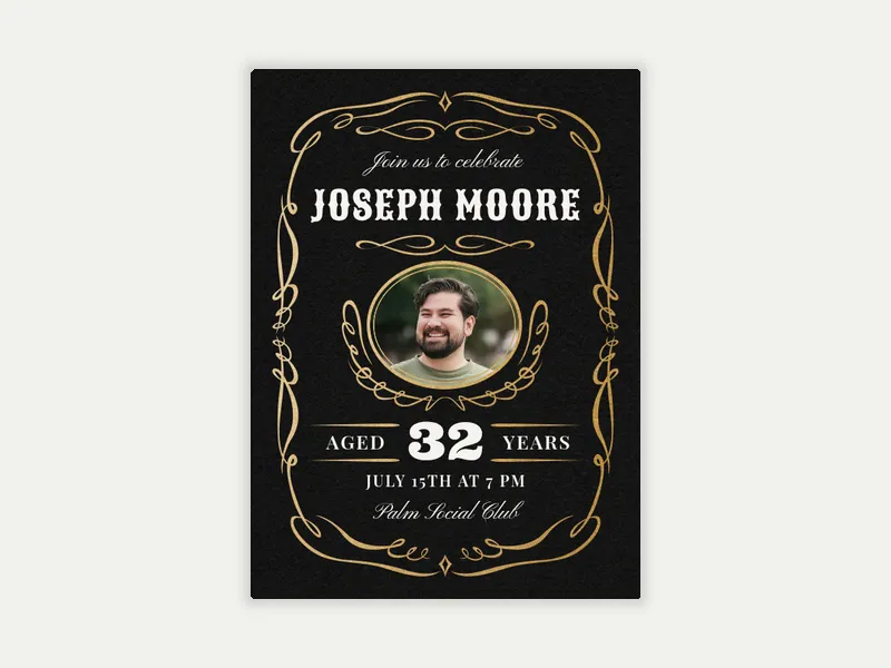 Barrel Aged (Photo) Invitation free template design