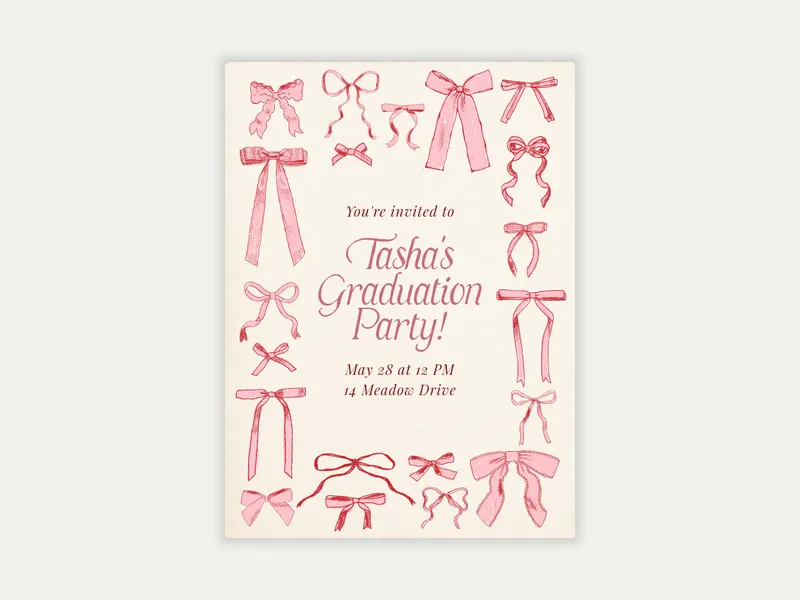 Ribbons and Bows - quinceanera - Invitation
