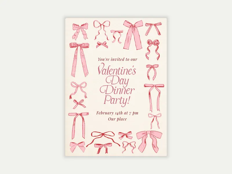 Ribbons and Bows - valentines_day - Invitation