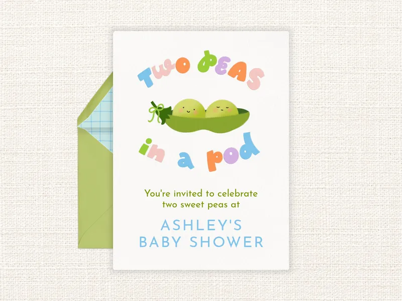 Two Sweet Peas - twins_shower - Invitation