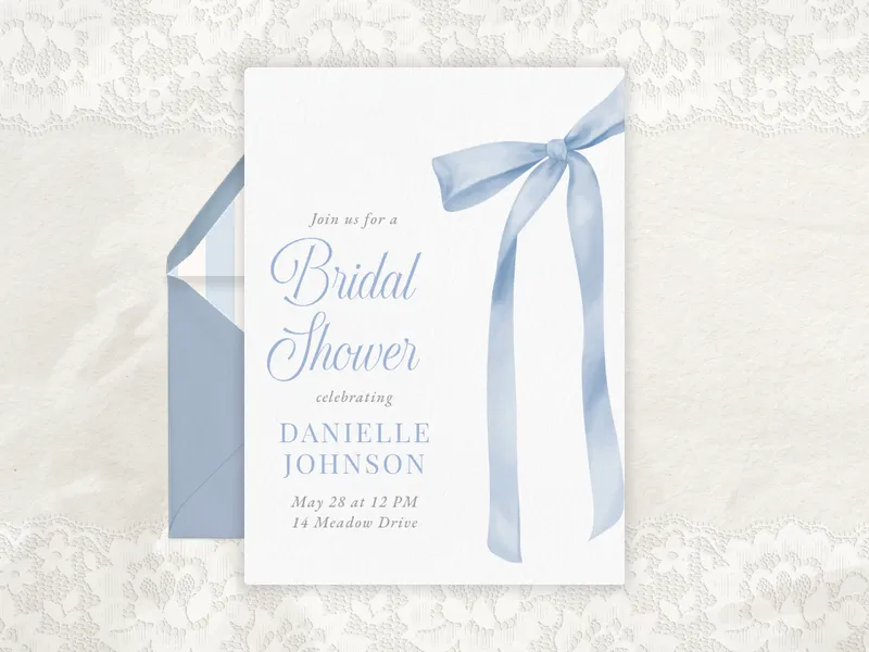 Ribbons, Bows Invitation premium template design