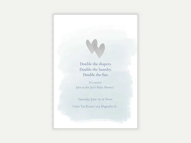 Double The Fun Invitation free template design