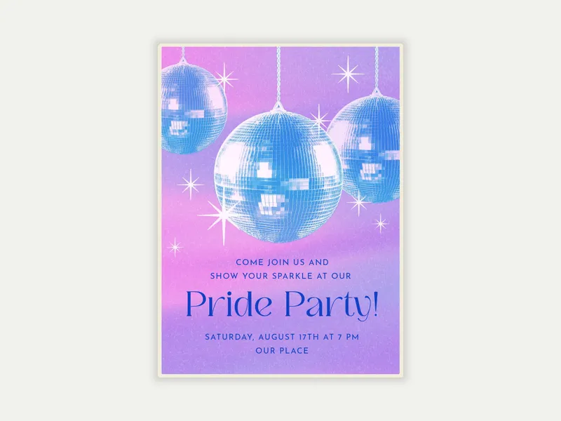 Sparkle and Shine Disco Invitation free template design