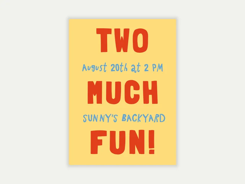 Big Phrase Invitation free template design