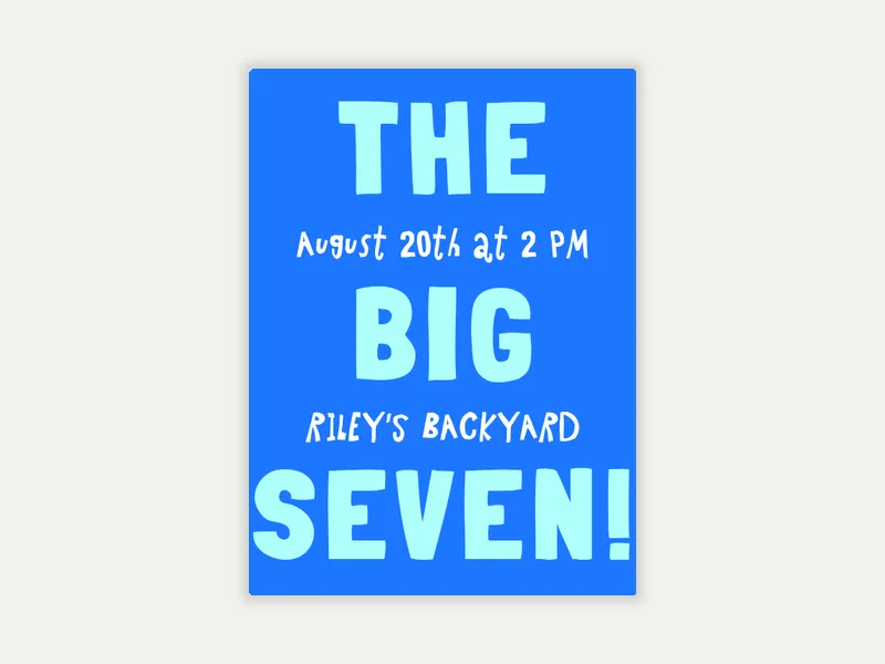 Big Phrase Invitation free template design