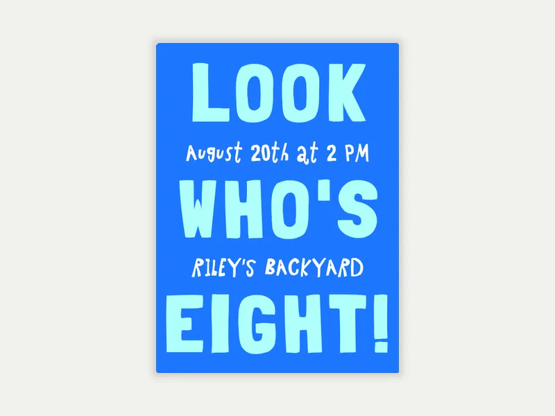 Big Phrase Invitation free template design