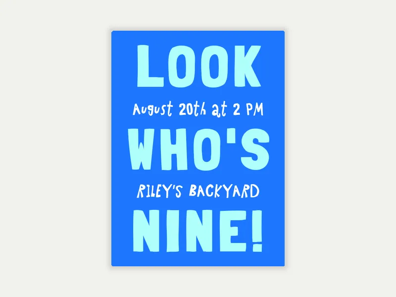 Big Phrase Invitation free template design
