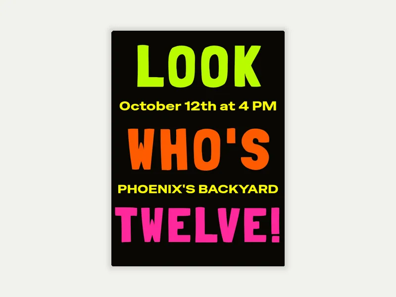 Big Phrase Invitation free template design