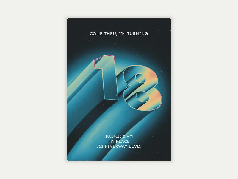 Older & Awesome Invitation free template design