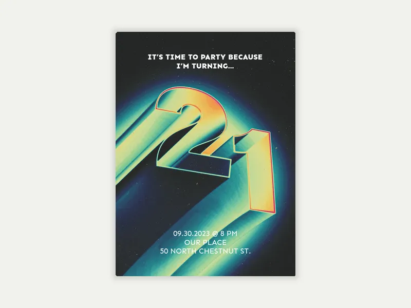 Older & Awesome Invitation free template design