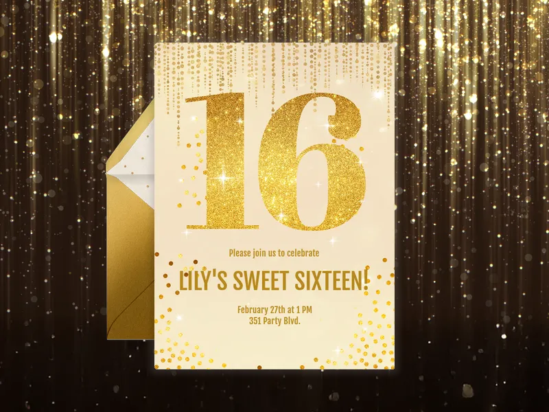 Sparkle & Shimmer Invitation premium template design