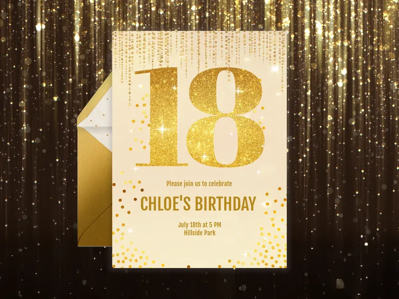 Sparkle & Shimmer - 18th_birthday - Invitation