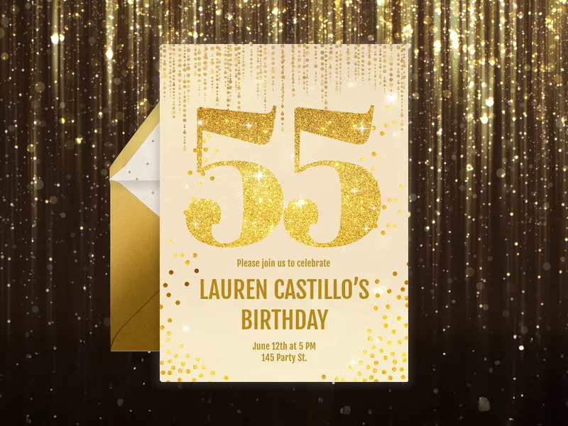 Sparkle & Shimmer - 55th_birthday - Invitation