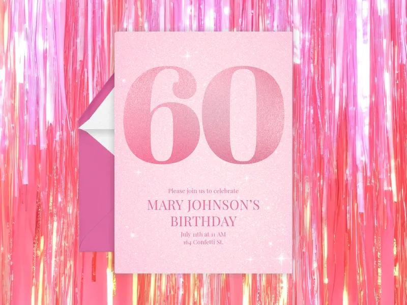 Sparkle & Shimmer - 60th_birthday - Invitation